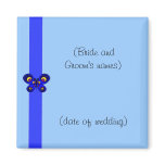 Blue Butterfly Ribbon Wedding Refrigerator Magnets