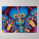 Blue Butterfly Spirals posters