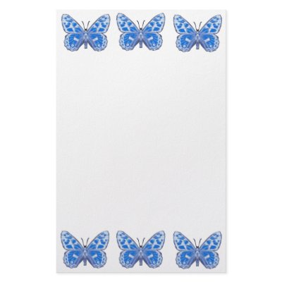 Blue Butterfly Stationery by Lilleaf