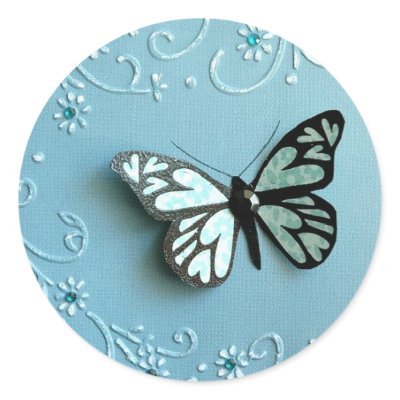 Blue Butterfly Sticker by write2chinu