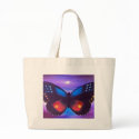 Blue Butterfly Sunset Painting - Multi bags