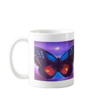 Blue Butterfly Sunset Painting - Multi Coffee Mugs