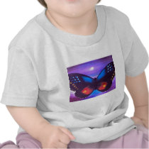 Blue Butterfly Sunset Painting - Multi Shirt