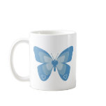 Blue butterfly with hearts coffee mug