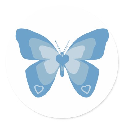 Blue butterfly with hearts by Priscilla48