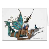 Blue Butterfy 3 Card