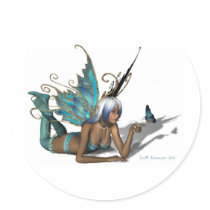Blue Butterfy 3 Stickers