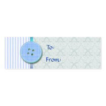 Blue Buttons and Stripes Gift Tag Business Cards