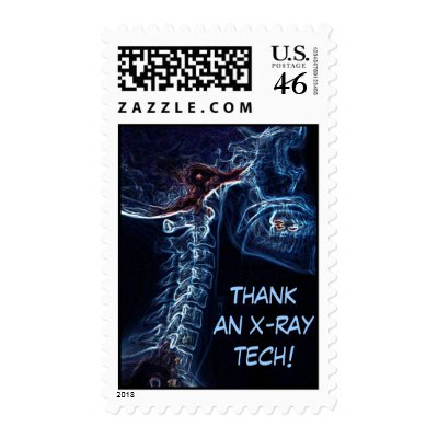 Blue C-Spine X-ray stamp by BeckCalli
