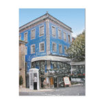 Blue Cafe on the Corner Post Card
