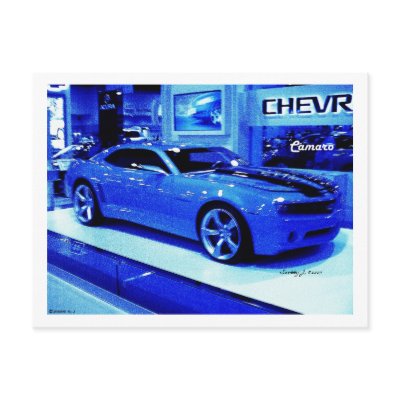 "Blue Camaro" © 2009 S.J. Postcard by scottsjazz