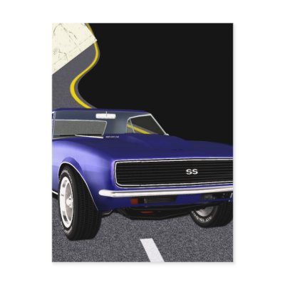 Blue Camaro Car - Car/Father's Day Postcard by mrssocolov2