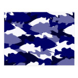 Blue Camo Bass Fishing Post Card