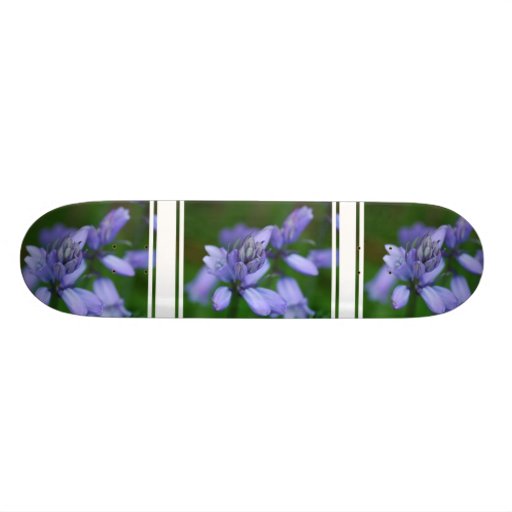 Blue Campanula Flowers Skateboard