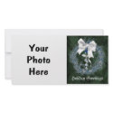 Blue Candle Wreath Holiday Photo Card photo cards