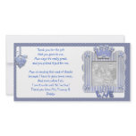 Blue candystripe frame Thank You Card from baby Photo Card Template