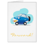 Blue car greeting cards