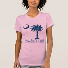Blue Carolina Girl Palmetto Tee Shirt