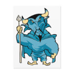 Blue Cartoon Devil Post Card
