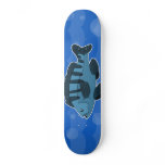 Blue Cartoon Fish Skateboard
