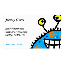Blue Cartoon Germ Business Cards
