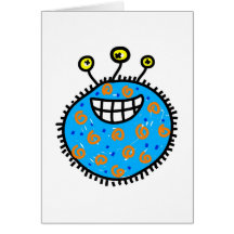 Blue Cartoon Germ Card