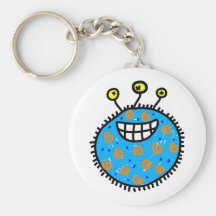 Blue Cartoon Germ Keychain