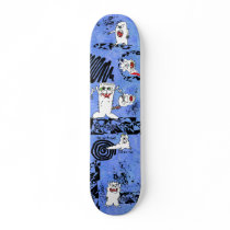Blue Cartoon Monsters Custom Skateboard