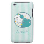 Blue cartoon unicorn with stars iPod Touch Case casemate cases