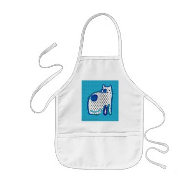 'blue cat' digital painting apron by bestkids