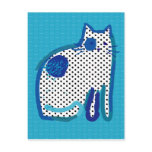 'blue cat' digital painting Postcard