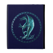 Blue Celtic Dragon iPad Folio Cases