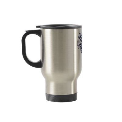 Blue Celtic Heart Knot Coffee Mug by packratgraphics