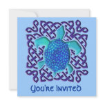Blue Celtic Knot Turtle Invitations