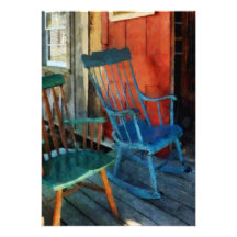 Blue Chair Against Red Door Personalised Invitations
