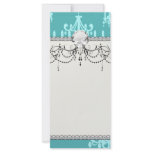 blue chandelier damask on blue aqua rack cards