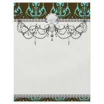 blue chandelier damask on brown personalized flyer