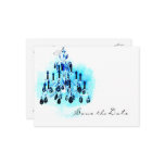 Blue Chandelier Save the Date Template postcards