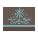 blue chandelier with chocolate background postcards