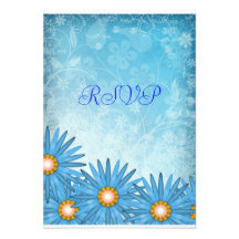 Blue Cheerful Wedding RSVP Reply Notes Announcements