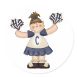Blue Cheerleader Girl  Stickers