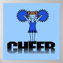 Blue Cheerleading T-shirts and Gifts Print