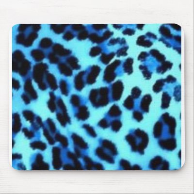 blue cheetah print mouse mat by 2coolrandom