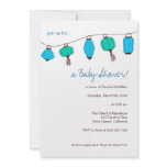 Blue Chinese Lanterns Invitations, 5x7