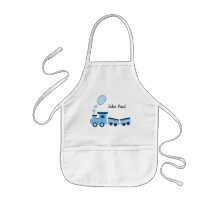 Blue Choo Choo Train Apron