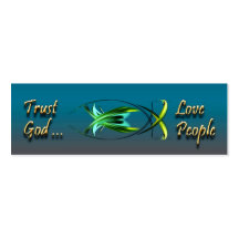 Blue Christian Fish Profile Card Business Card Template