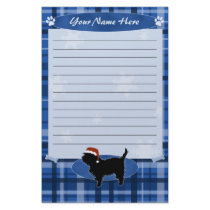 Blue Christmas Affenpinscher Stationery