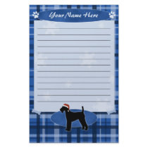Blue Christmas Airedale Terrier Stationery