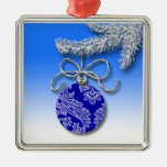 Blue Christmas Decoration Evergreen Tree Branch ornaments