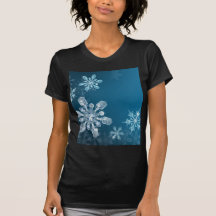 Blue Christmas snowflake background Tee Shirts